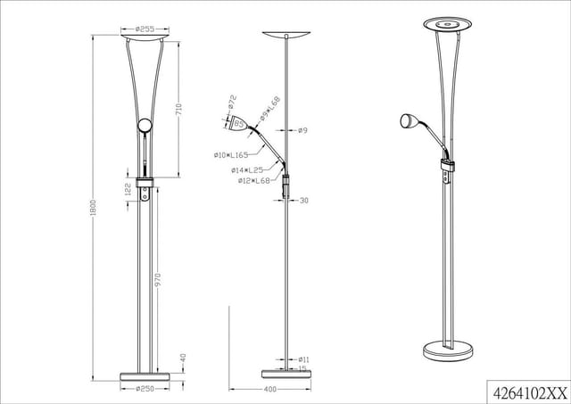 Trio LED-Deckenfluter 2-flammig