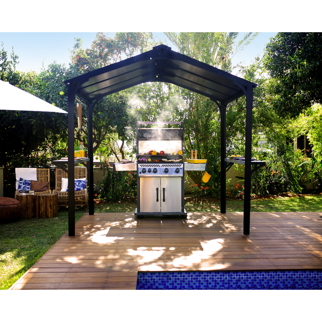 Palram - Canopia Bbq Gazebo Garden Austin 249 cm x 284 cm x 180 cm Schwarz