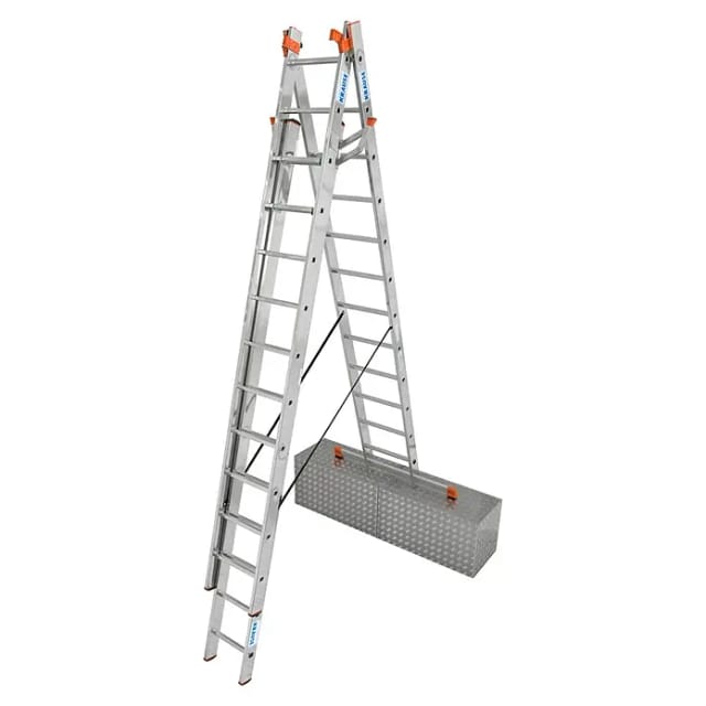 Krause Tribilo Sprossen-Vielzweck-Leiter 3 x 12 Sprossen Treppenfunktion