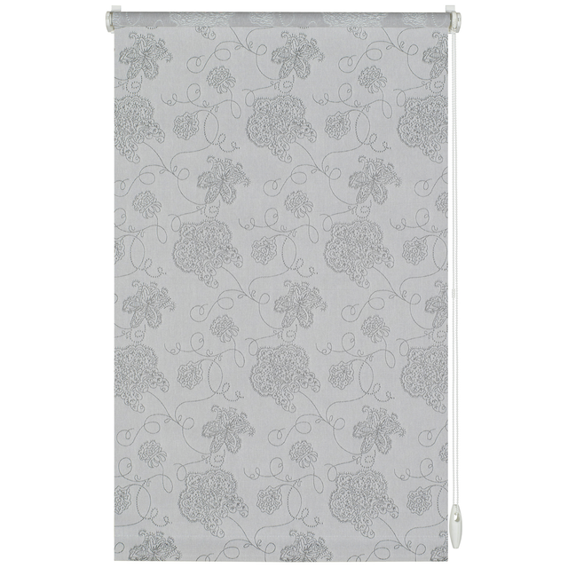 Gardinia EasyFix Rollo Dekor Stickerei 60 cm x 150 cm Silber