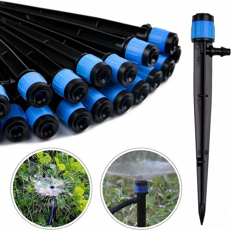 50 Mikrosprinkler Für Tropfbewässerung, T-audace 360°-8-loch-wasserdurchfluss-bewässerungsdüsen Für 1/4"-schläuche (4–7 Mm), Für Garten-tropfbewässerungssysteme, Blau