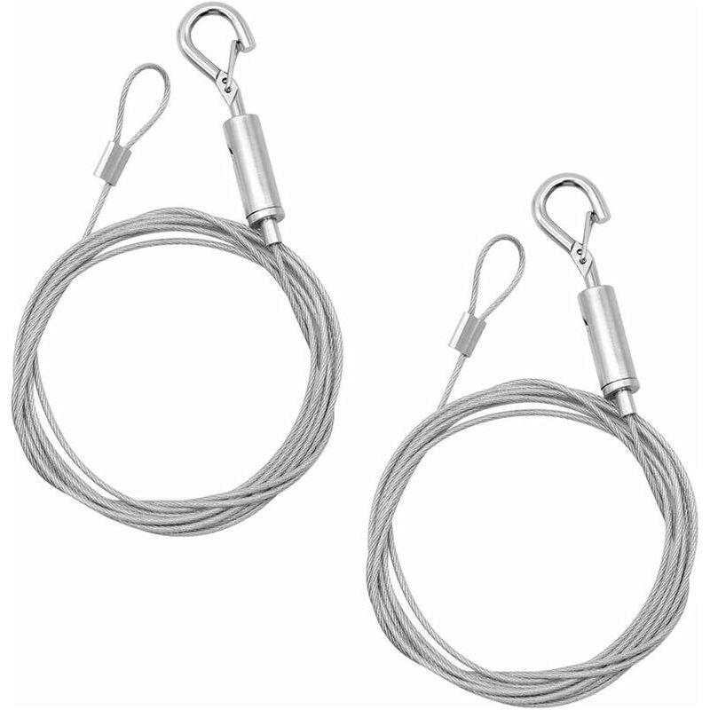 Stück Verstellbare Edelstahl-hakenseile Für Gardinen, Kronleuchter, Bilderrahmen, Wäscheleinen Im Freien, Spiegelrahmenbefestigungen, 1,5 Mm X 2 M