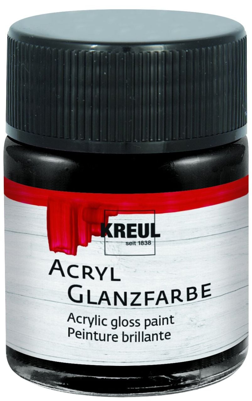 Kreul Acryl Farbe Glänzend Schwarz 50 ml