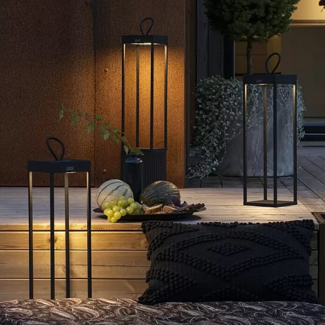 Konstsmide LED-Laterne Ravello Schwarz 50 cm x 15 cm x 15 cm