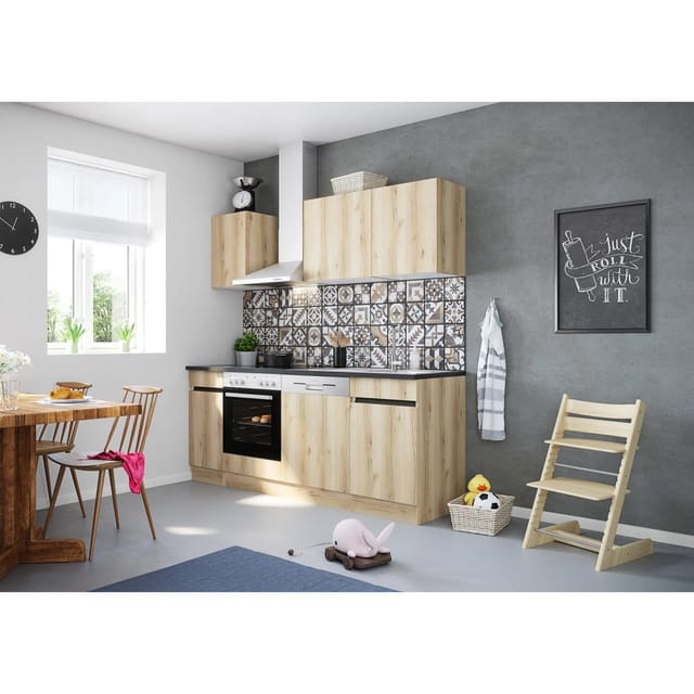 Optifit Küchenzeile OPTIkombi Kaya290 ohne E-Geräte 210 cm Breite Wildeiche NB