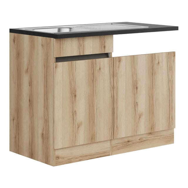 Optifit Spülenunterschrank m. Einbauspüle 110x88x60cm Kaya290 WildEiche NB