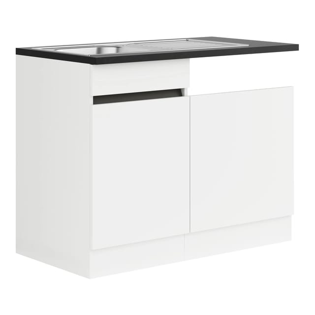 Optifit Spülenunterschrank m. Einbauspüle 110x88x60cm Luca932 Weiß Anthra.