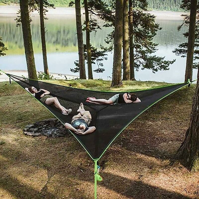 Große, Tragbare Hängematte Für Camping Und Freizeit, Geeignet Für Bis Zu 3 Personen