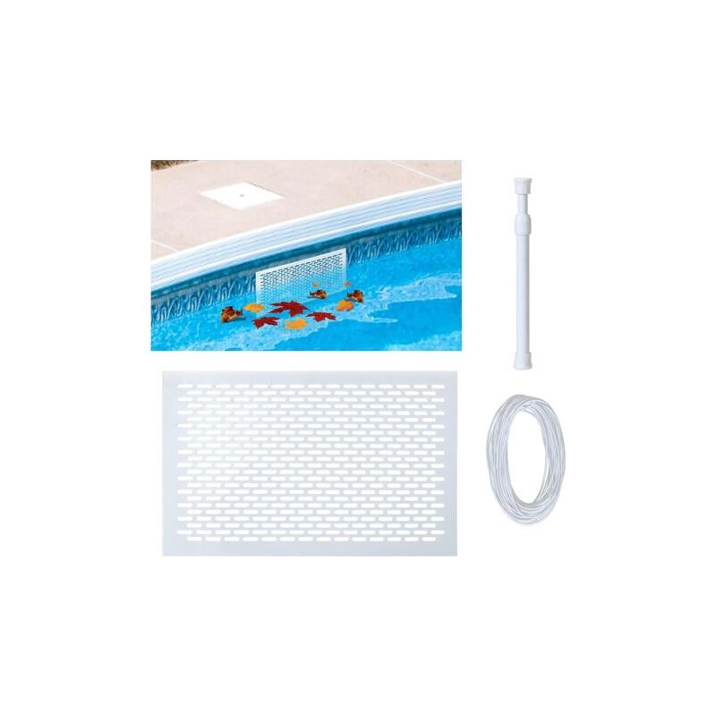 Laubschutz Für Skimmer In Eingelassenen Oder Oberirdischen Pools. Rostfreies Schutznetz Für Poolskimmer. Ausgestattet Mit Einer Elastischen Schnur Und Einer Teleskopstange Für Eine Einfache Montage.