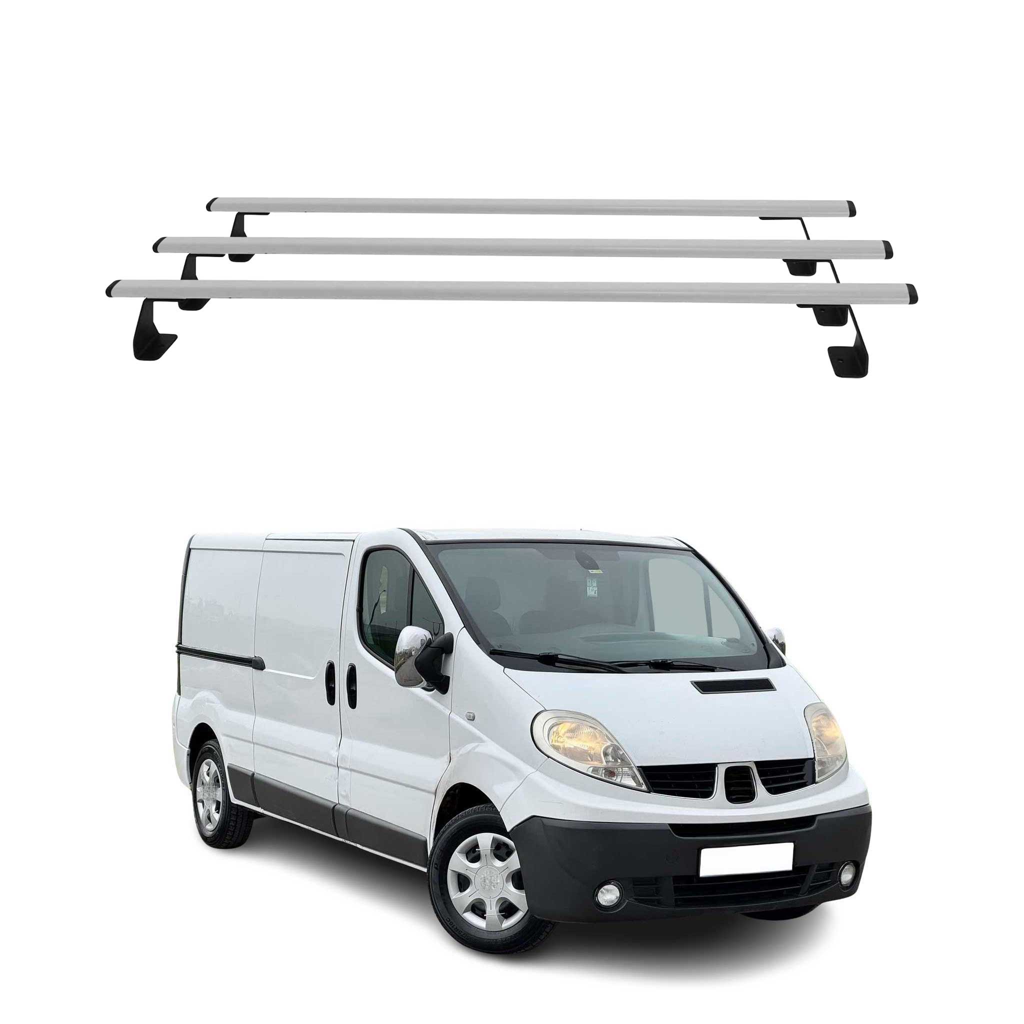 Omac Heavy Duty Dachträger Querträger Kompatibel Mit Nissan Primastar 2001-2014 – 3 Stangen – Stahl Silber