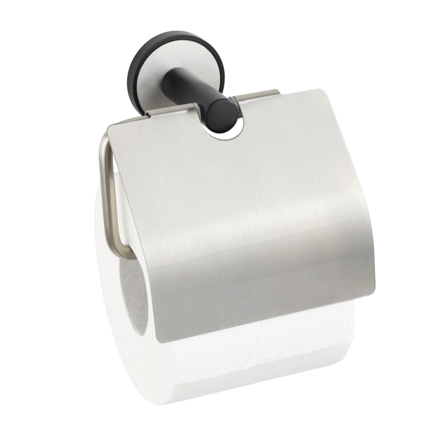 Wenko Toilettenpapierhalter mit Deckel Udine UV-Loc® Silber Matt