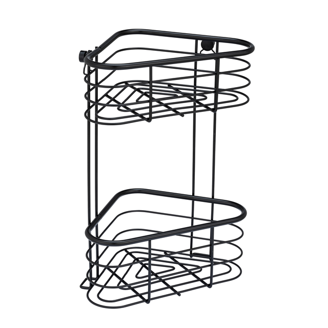 Wenko Eckregal Trestina 25 cm x 35 cm x 16,5 cm 2 Etagen Edelstahl Schwarz