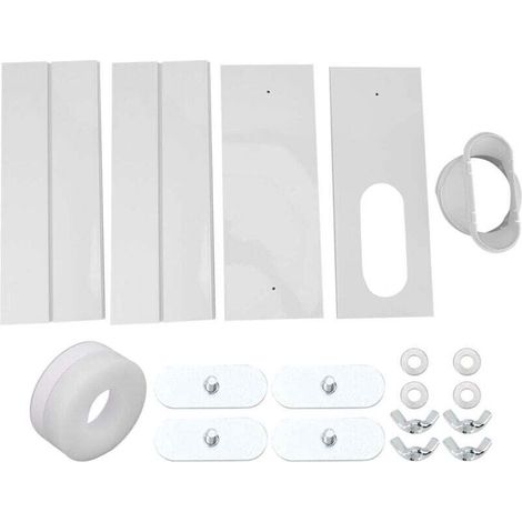 Fenster-montageset Für Mobile Klimaanlagen – Verstellbare Pvc-paneele (140 Cm) – 4 Zubehörteile Enthalten – Einfache Montage