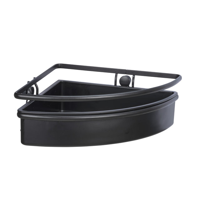 Wenko Eckablage Molinella 30 cm x 8 cm x 21,5 cm Edelstahl-Kunststoff Schwarz