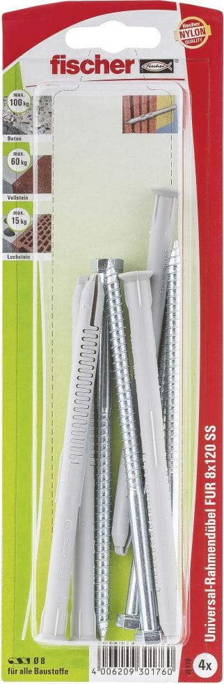 Fischer Universalrahmendübel FUR 8 x 120 SS K mit Schraube (4 ST)