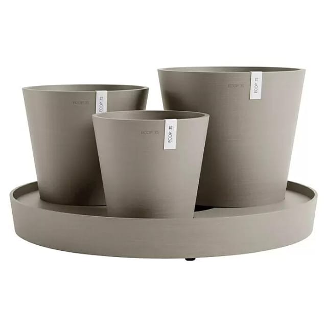 Ecopots Pflanztopf Dubai Braungrau Ø 57 cm / Höhe 30 cm