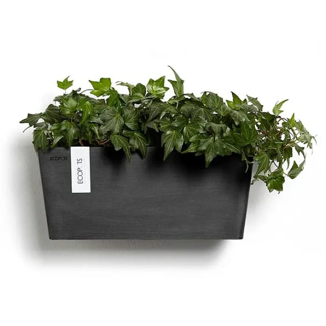 Ecopots Pflanztopf Manhattan Wall M Dunkelgrau 35 cm x 17,4 cm x 15 cm
