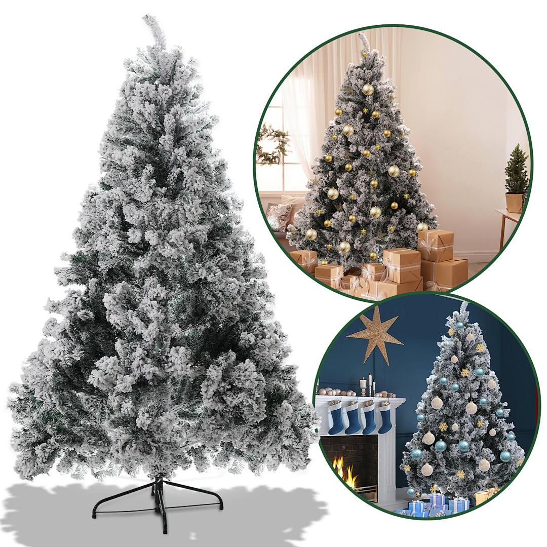 Randaco Künstlicher Weihnachtsbaum Mit Schnee Tannenbaum Mit Ständer Für Weihnachten-dekoration Mehrweg 120cm, 340 Pvc Nadeln