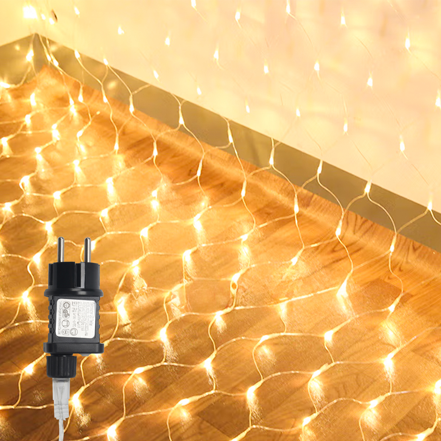 Randaco Led Lichternetz Lichterkette Weihnachtsbeleuchtung Lichtervorhang Innen Außen Deko 8 Modi Ip44 1.5x1.5m Warmweiß