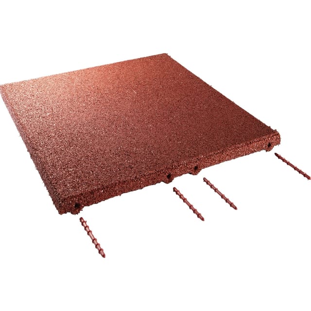 Fallschutzplatte/ElastikmatteRotbraun 50 cm x 50 cm x 3 cm