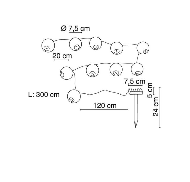 Globo LED-Solarlichterkette 10 Lampions Kunststoff Weiß