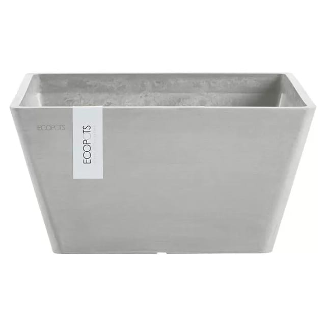 Ecopots Pflanzschale Berlin Quadratisch Weißgrau 25 cm x 12,8 cm