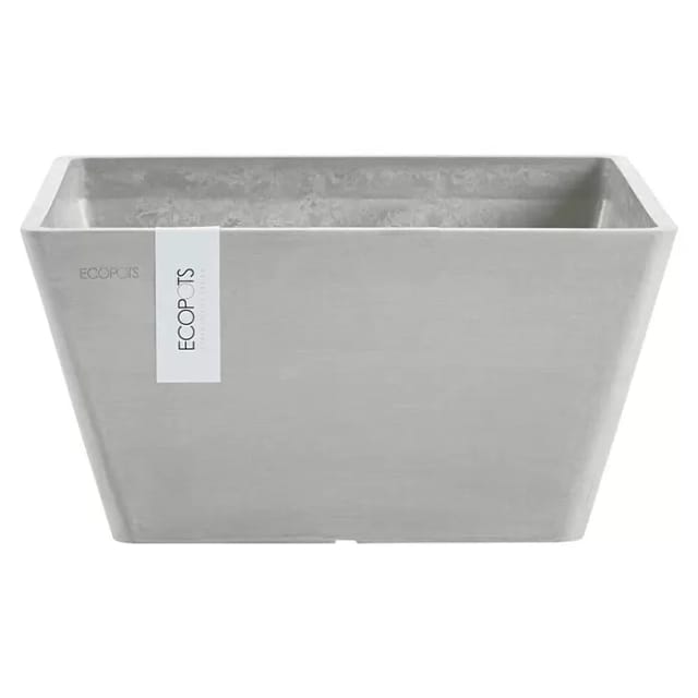 Ecopots Pflanzschale Berlin Quadratisch Weißgrau 31 cm x 15,5 cm