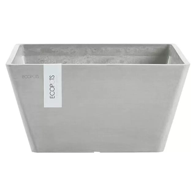 Ecopots Pflanzschale Berlin Quadratisch Weißgrau 41 cm x 18 cm