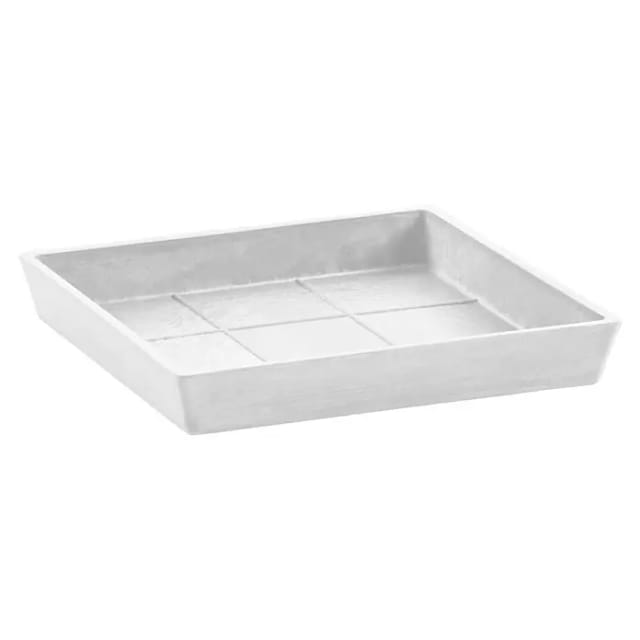 Ecopots Untersetzer Rotterdam Eckig Weiß 18 cm x 2,5 cm