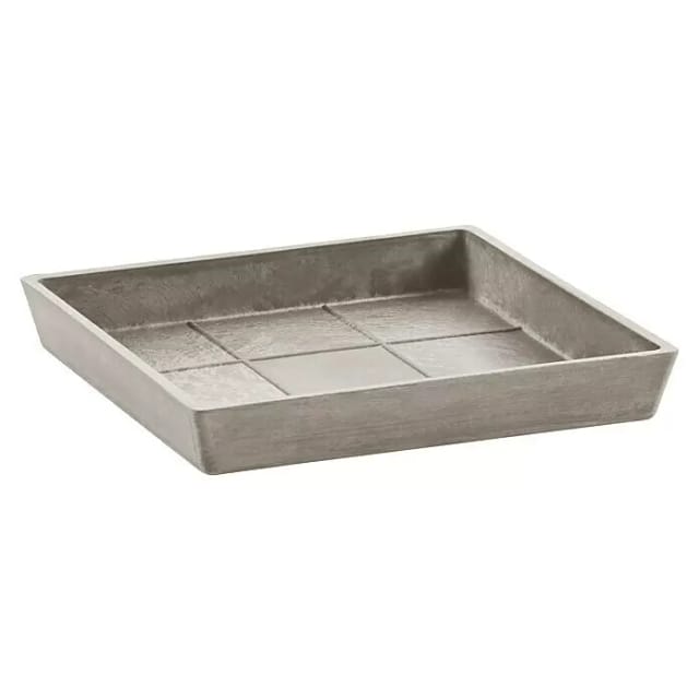 Ecopots Untersetzer Rotterdam Eckig Braungrau 22 cm x 2,6 cm