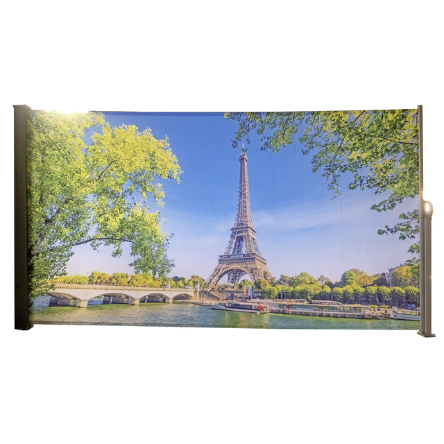 Garden Pleasure Seitenmarkise Motiv Paris 300 cm Schwarz