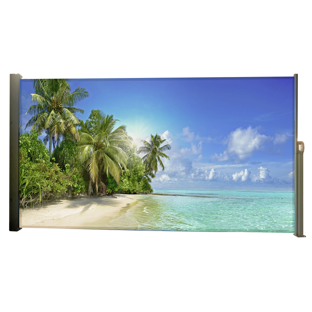 Garden Pleasure Seitenmarkise Motiv Malediven 300 cm Schwarz