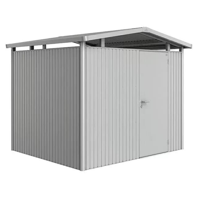 Biohort Metall-Gerätehaus Panorama Silber 5,6 m²