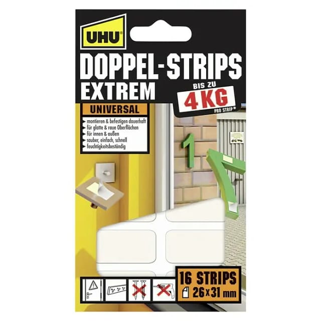 Uhu Doppelstrips extrem 16 Stück