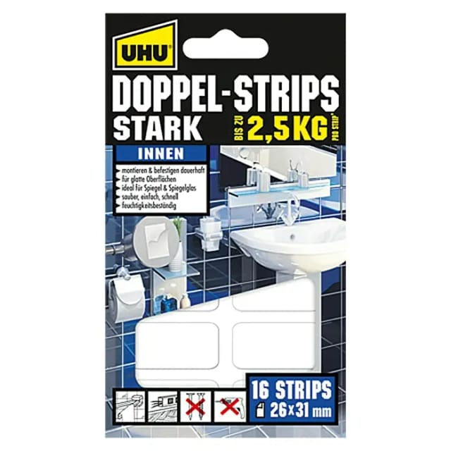 Uhu Doppelstrips stark 16 Stück
