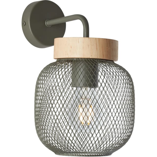 Brilliant Wandleuchte Giada 26,5 cm x 16 cm x 16 cm Oliv Grün FSC®