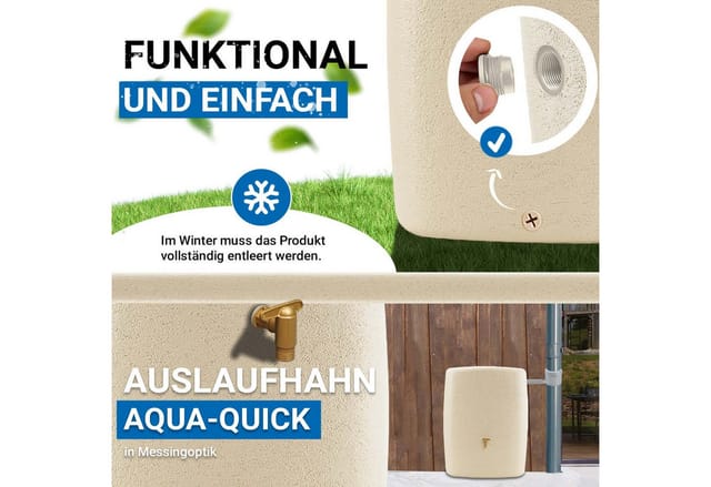 4rain Regenwasser-Wandtank Terra 275, Sandbeige