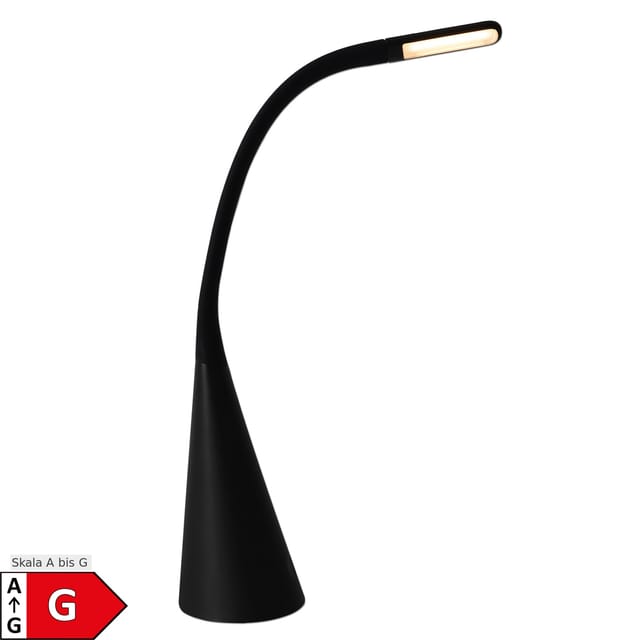 Näve LED-Tischleuchte Mamba 65 cm hoch Schwarz