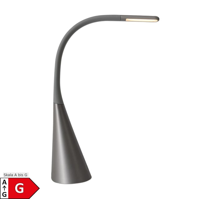 Näve LED-Tischleuchte Mamba 65 cm hoch Grau