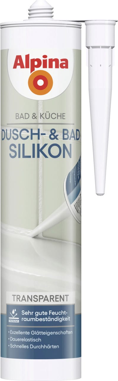 Alpina Dusch- und Bad-Silikon Bad & Küche Transparent 300 ml