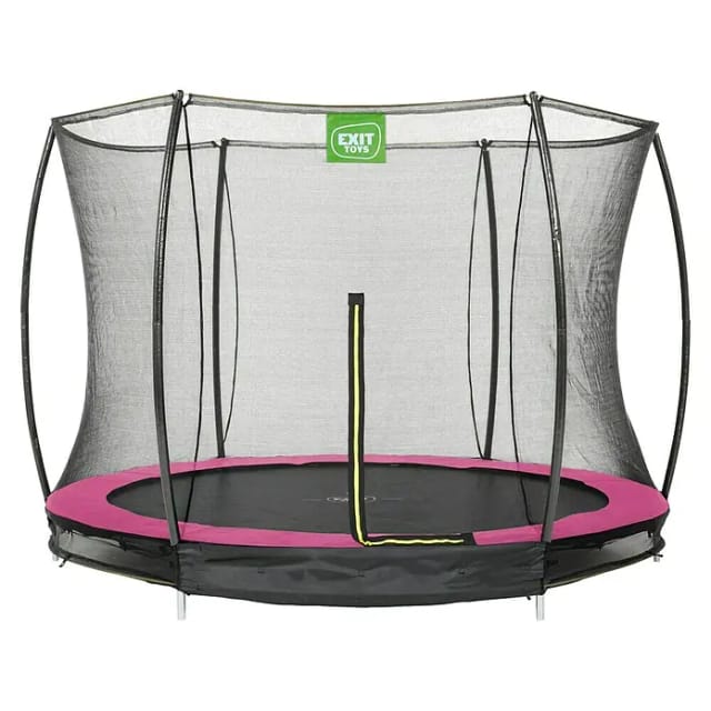 EXIT Silhouette Bodentrampolin D244cm mit Sicherheitsnetz - rosa