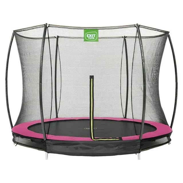 EXIT Silhouette Bodentrampolin D305cm mit Sicherheitsnetz - rosa