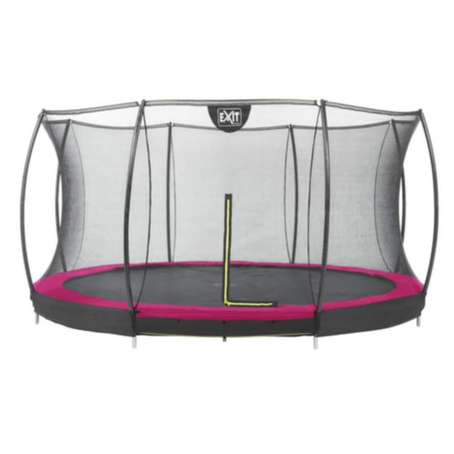 EXIT Silhouette Bodentrampolin D366cm mit Sicherheitsnetz - rosa
