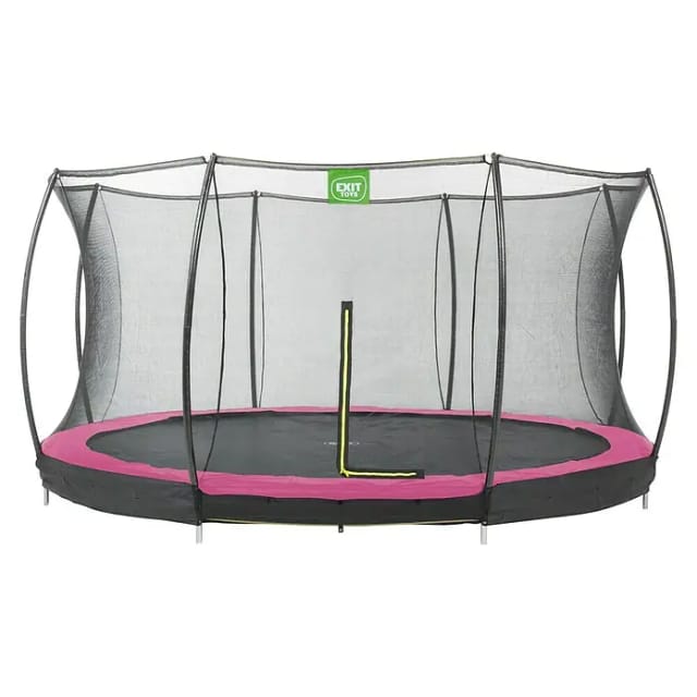 EXIT Silhouette Bodentrampolin D427cm mit Sicherheitsnetz - rosa