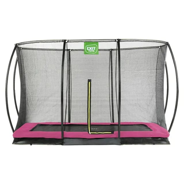 EXIT Silhouette Bodentrampolin 214x305cm mit Sicherheitsnetz - rosa