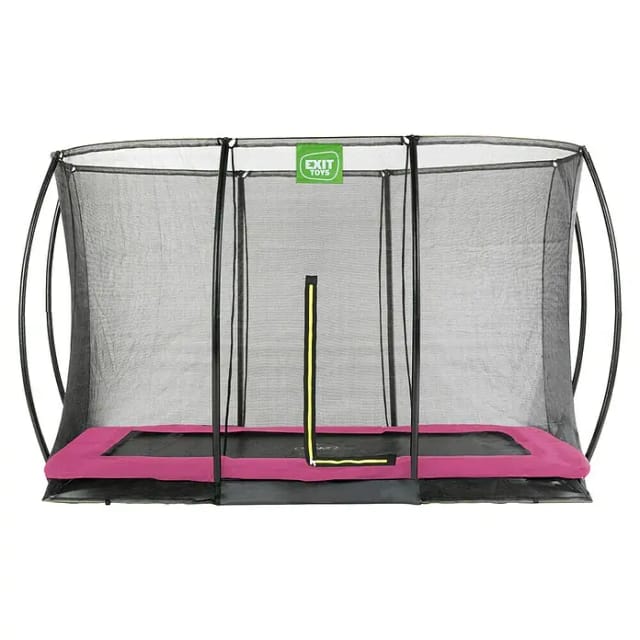 EXIT Silhouette Bodentrampolin 244x366cm mit Sicherheitsnetz - rosa