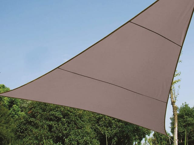 Perel Dreieck-Sonnensegel 360 cm x 360 cm Braun-Grau