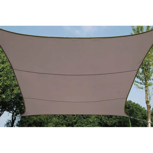 Perel Viereck-Sonnensegel 360 cm x 360 cm Braun-Grau