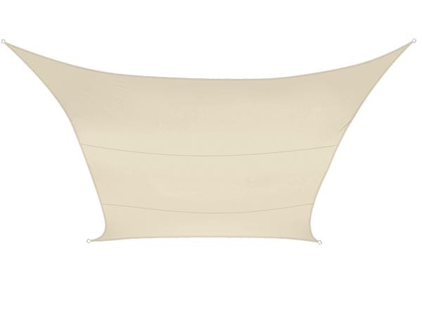 Perel Viereck-Sonnensegel 500 cm x 500 cm Creme