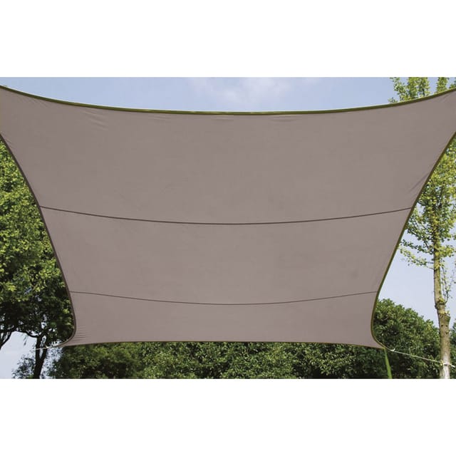 Perel Viereck-Sonnensegel 500 cm x 500 cm Braun-Grau